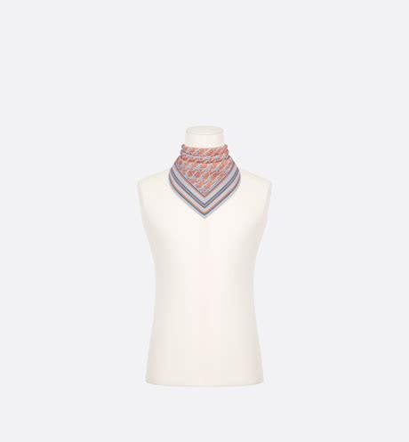 dior oblique beaded bandana|Dior Oblique Bandana Coral and Ecru Silk.